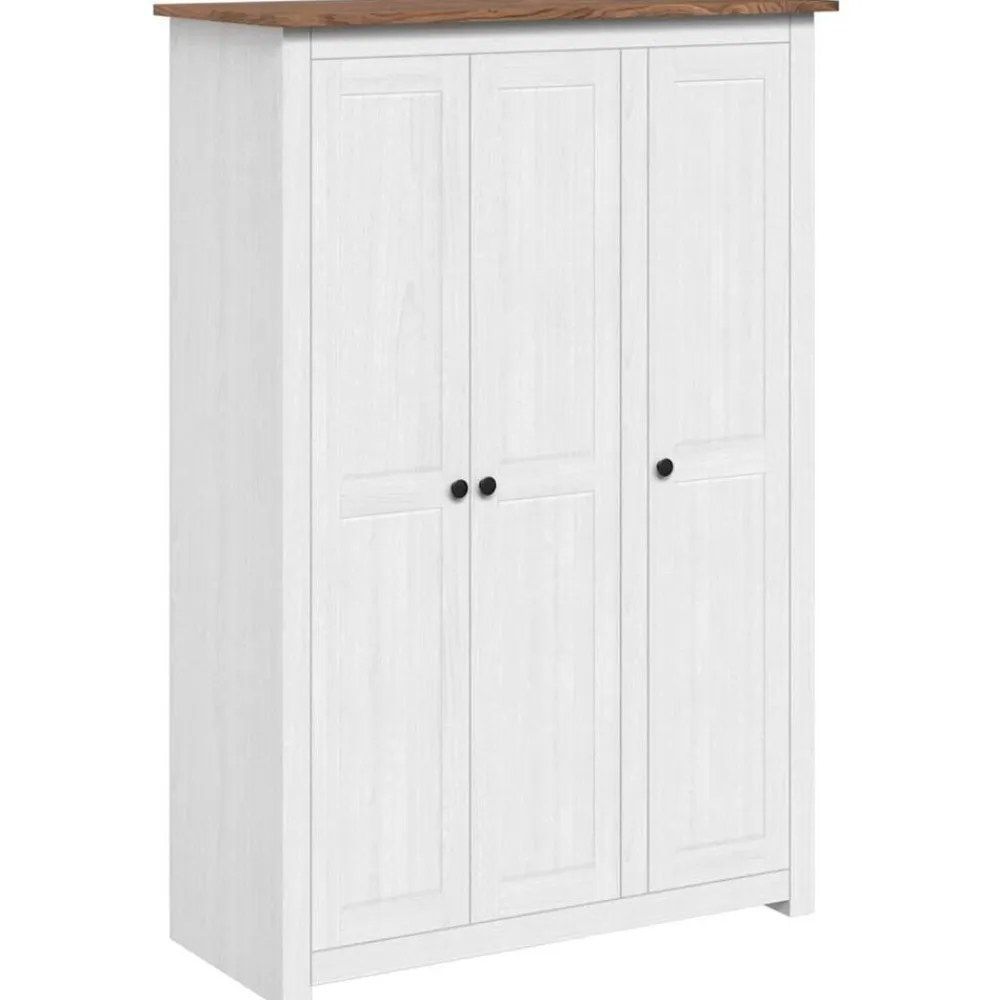 vidaXL Armarios Y Almacenamiento-Armario de 3 puertas pino Panamá Range 118x50x171,5 cm