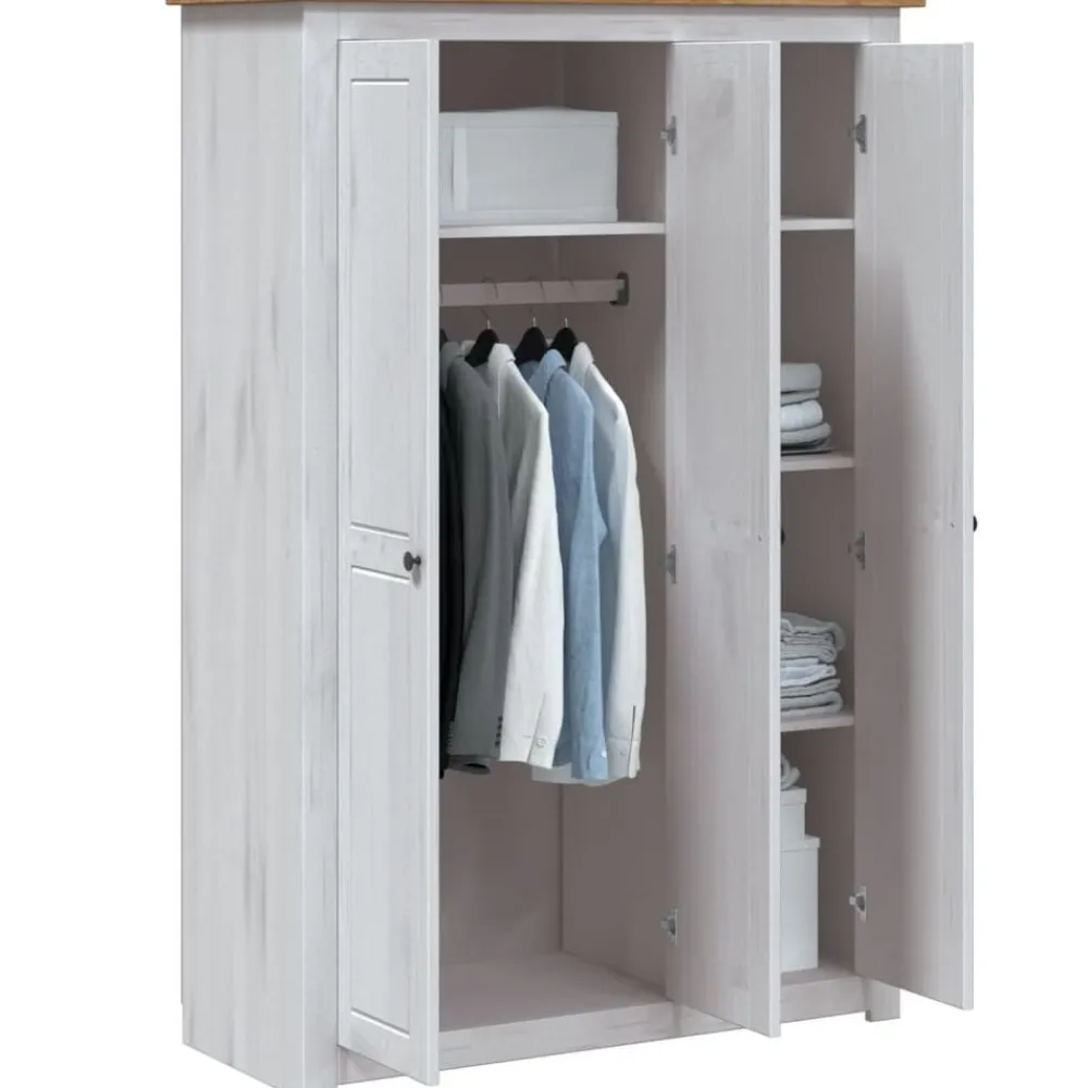 vidaXL Armarios Y Almacenamiento-Armario de 3 puertas pino Panamá Range 118x50x171,5 cm