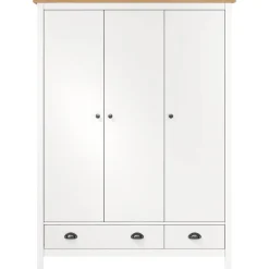vidaXL Armario de 3 puertas Hill Range madera pino blanco 127x50x170cm Blanco y marr&oacute;n Best