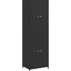vidaXL Armario de almacenaje de jardín ratán PE 59x40x180 cm Negro Discount