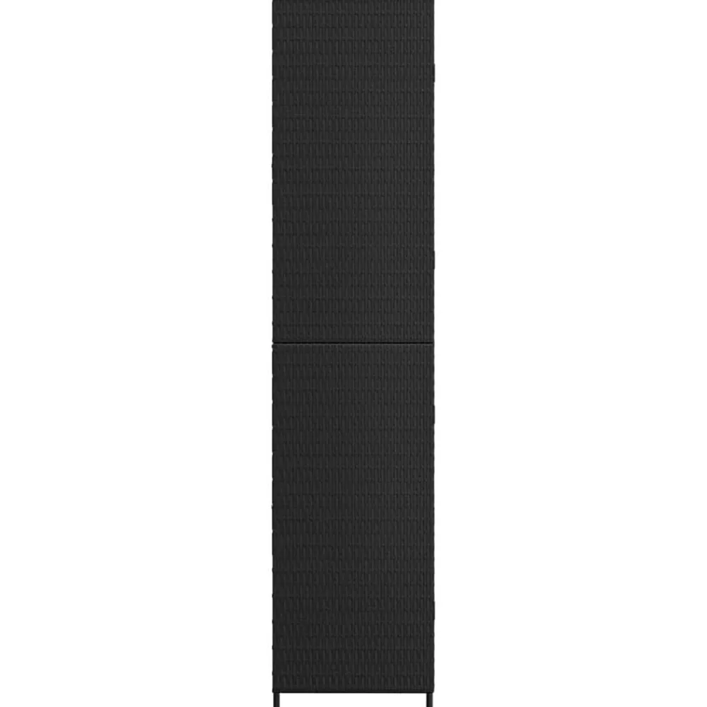 vidaXL Armario de almacenaje de jardín ratán PE 59x40x180 cm Negro Discount