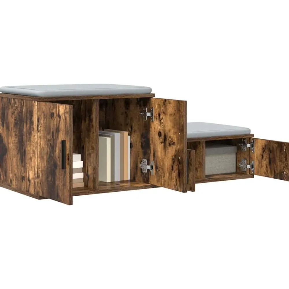vidaXL Armario de almacenamiento 2 pcs 127 x 41 x 40 cm Roble ahumado Outlet