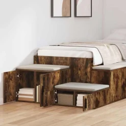 vidaXL Armario de almacenamiento 2 pcs 127 x 41 x 40 cm Roble ahumado Outlet
