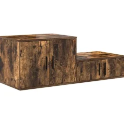 vidaXL Armario de almacenamiento 2 pcs 127 x 41 x 40 cm Roble ahumado Outlet