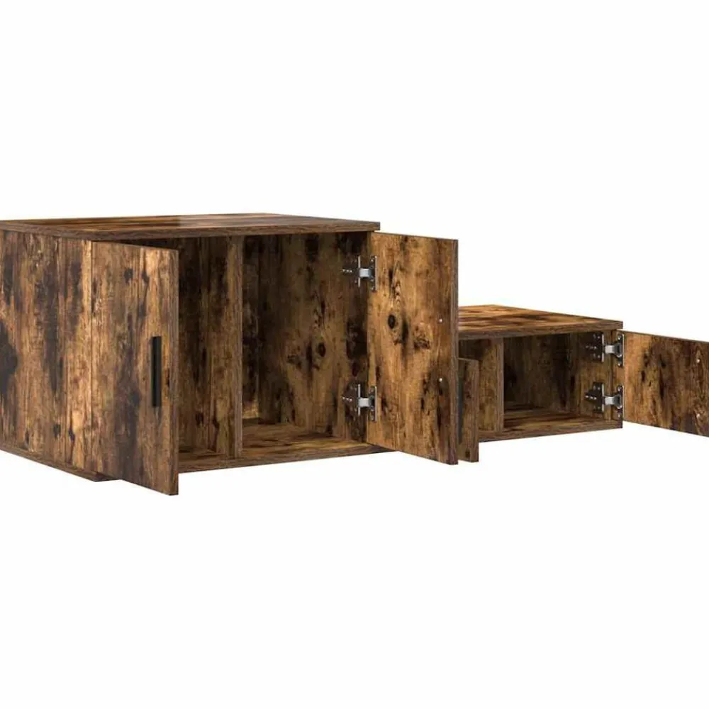 vidaXL Armario de almacenamiento 2 pcs 127 x 41 x 40 cm Roble ahumado Outlet
