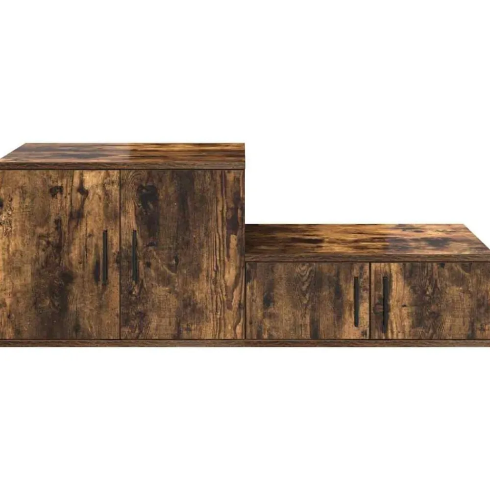 vidaXL Armario de almacenamiento 2 pcs 127 x 41 x 40 cm Roble ahumado Outlet