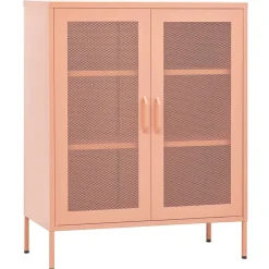 vidaXL Armario de almacenamiento acero 80x35x101,5 cm Rosa Online