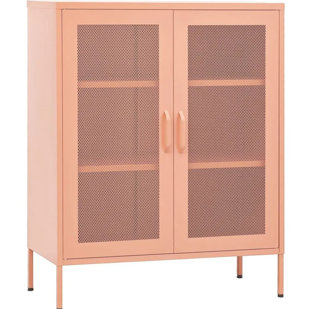 vidaXL Armario de almacenamiento acero 80x35x101,5 cm Rosa Online