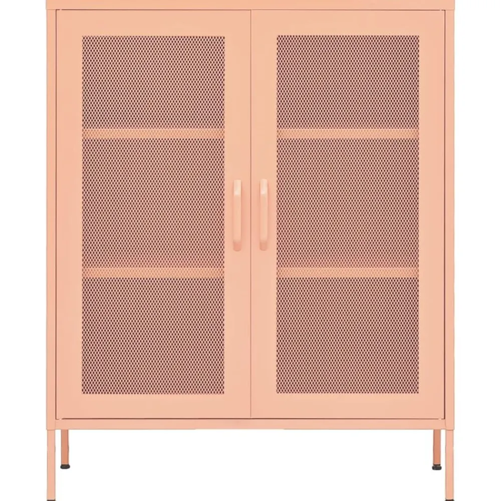 vidaXL Armario de almacenamiento acero 80x35x101,5 cm Rosa Online