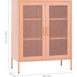 vidaXL Armario de almacenamiento acero 80x35x101,5 cm Rosa Online