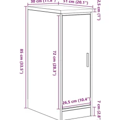 vidaXL Armario de almacenamiento para garaje 30x51x85 cm Negro Discount