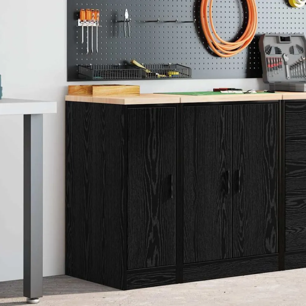 vidaXL Armario de almacenamiento para garaje 30x51x85 cm Negro Discount