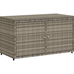 vidaXL Muebles De Jardín-Armario de almacenaje de jardín ratán PE 110x55x60,5 cm