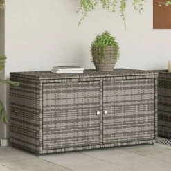 vidaXL Muebles De Jardín-Armario de almacenaje de jardín ratán PE 110x55x60,5 cm