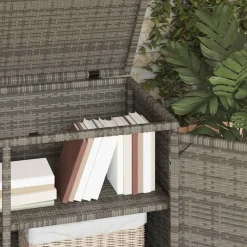 vidaXL Muebles De Jardín-Armario de almacenaje de jardín ratán PE 110x55x60,5 cm