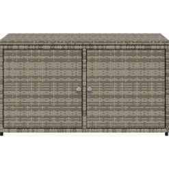 vidaXL Muebles De Jardín-Armario de almacenaje de jardín ratán PE 110x55x60,5 cm