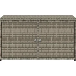 vidaXL Muebles De Jardín-Armario de almacenaje de jardín ratán PE 110x55x60,5 cm