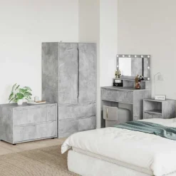 vidaXL Armario de almacenamiento Gris Concreto 80 x 48 x 57 cm Gris hormig&oacute;n Sale