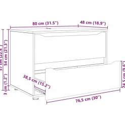 vidaXL Armario de almacenamiento Gris Concreto 80 x 48 x 57 cm Gris hormig&oacute;n Sale