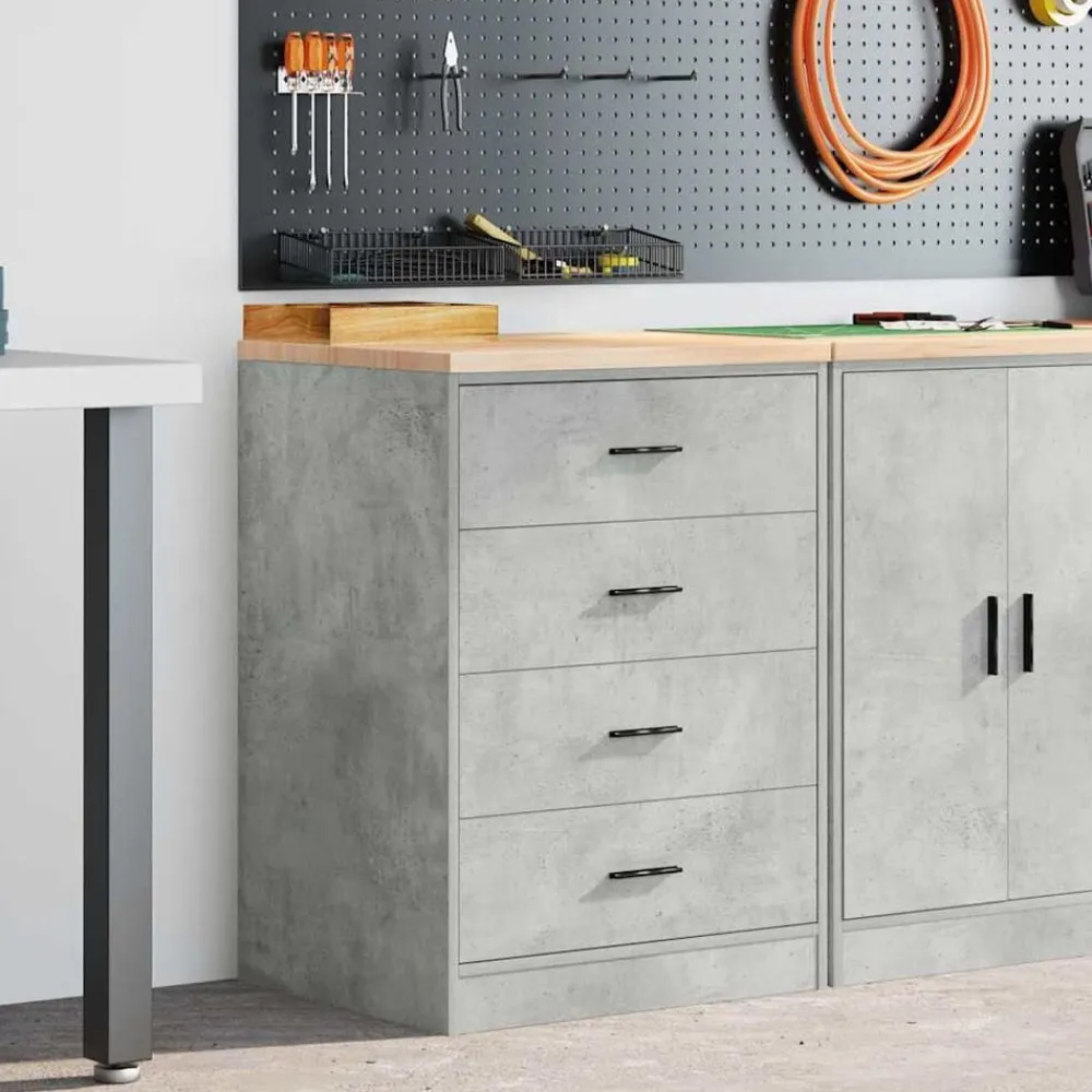 vidaXL Armario de almacenamiento para garaje Roble Sonoma 60x51x85 cm Gris hormigón Discount