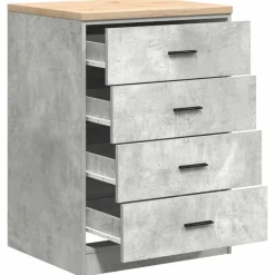 vidaXL Armario de almacenamiento para garaje Roble Sonoma 60x51x85 cm Gris hormigón Discount