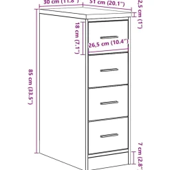 vidaXL Armario de almacenamiento para garaje 30x51x85 cm Roble ahumado Online