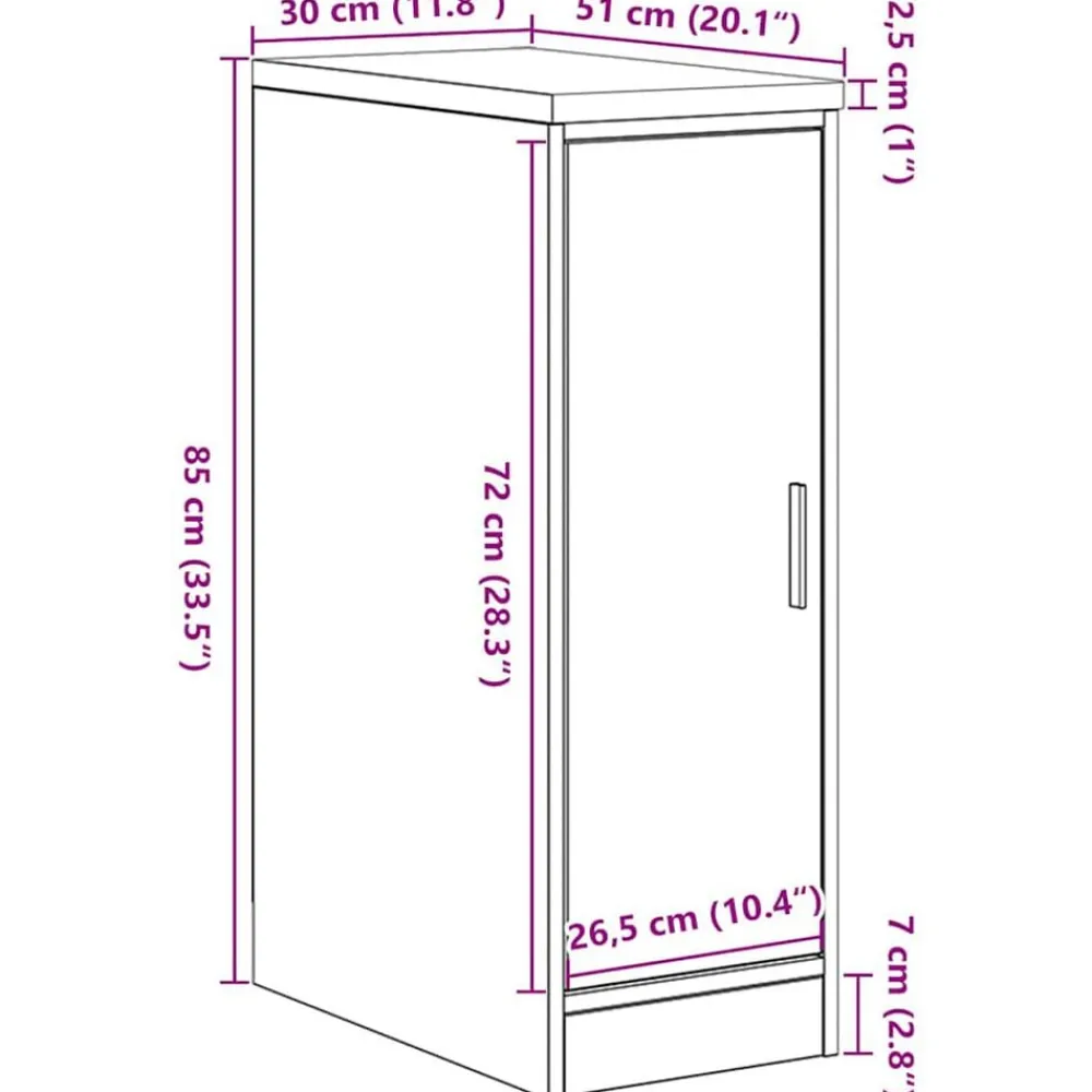 vidaXL Armario de almacenamiento para garaje Artisan Oak 30x51x85 cm artisian oak Clearance