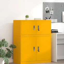 vidaXL Armario de almacenamiento 90 x 40 x 40 cm Amarillo mostaza Online