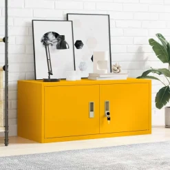 vidaXL Armario de almacenamiento 90 x 40 x 40 cm Amarillo mostaza Online