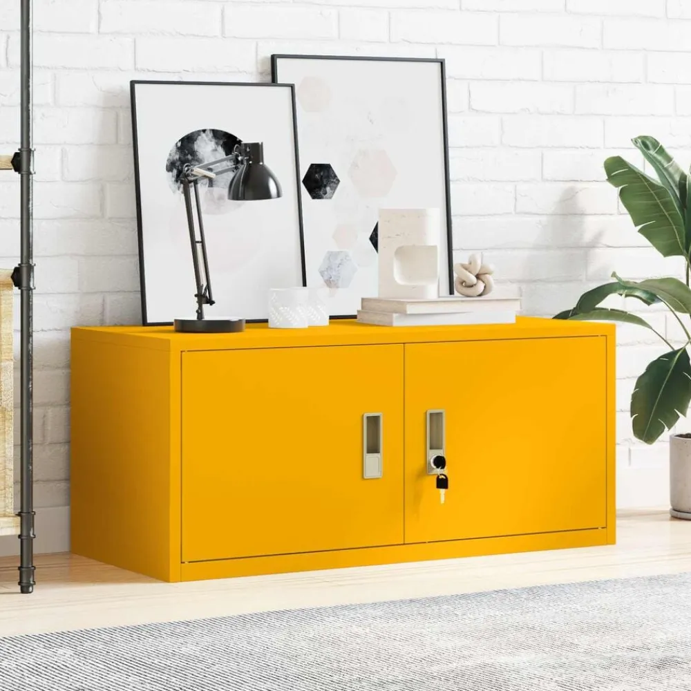 vidaXL Armario de almacenamiento 90 x 40 x 40 cm Amarillo mostaza Online