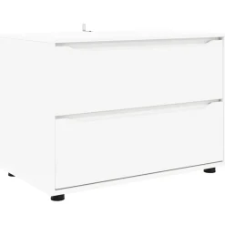 vidaXL Armario de almacenamiento 80 x 48 x 57 cm Madera contrachapada White Clearance