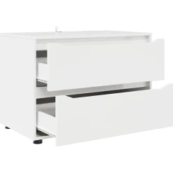 vidaXL Armario de almacenamiento 80 x 48 x 57 cm Madera contrachapada White Clearance