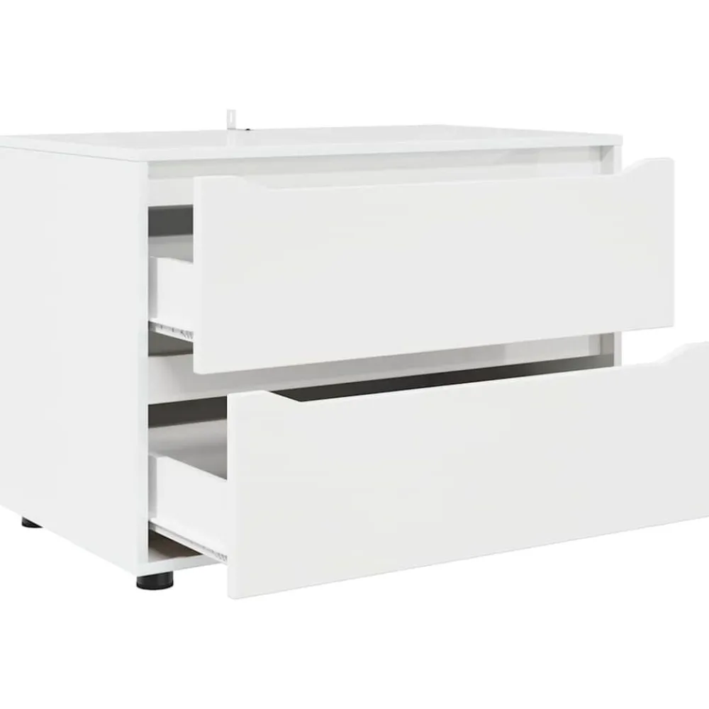 vidaXL Armario de almacenamiento 80 x 48 x 57 cm Madera contrachapada White Clearance