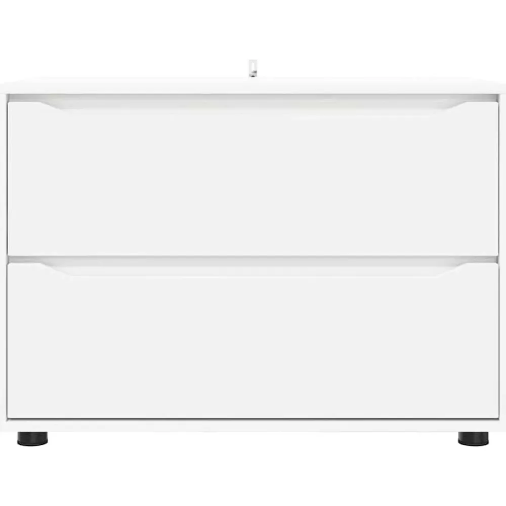 vidaXL Armario de almacenamiento 80 x 48 x 57 cm Madera contrachapada White Clearance