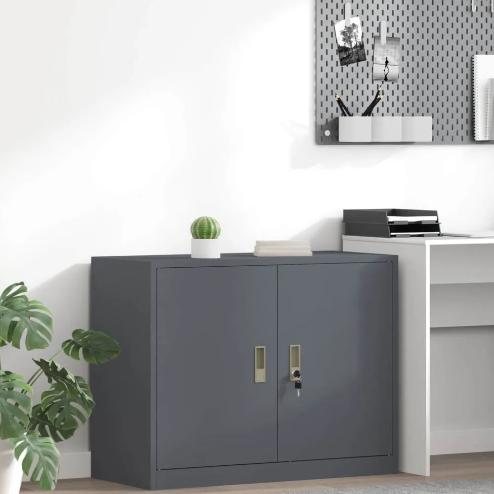 vidaXL Armario de almacenamiento 90 x 40 x 70 cm Acero Antracita Discount