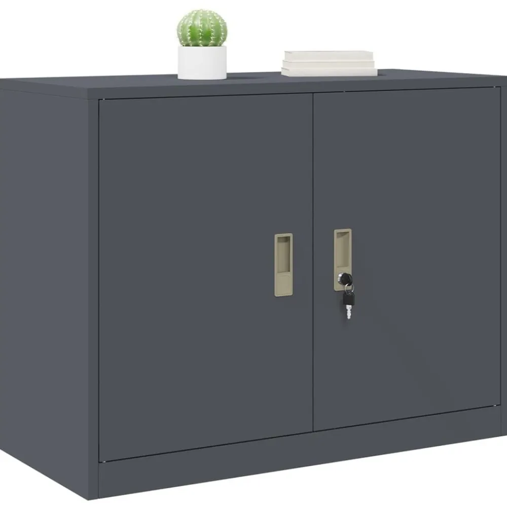 vidaXL Armario de almacenamiento 90 x 40 x 70 cm Acero Antracita Discount