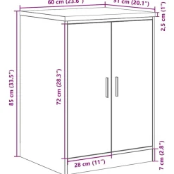 vidaXL Armario de almacenamiento para garaje 60x51x85 cm Roble Sonoma Discount