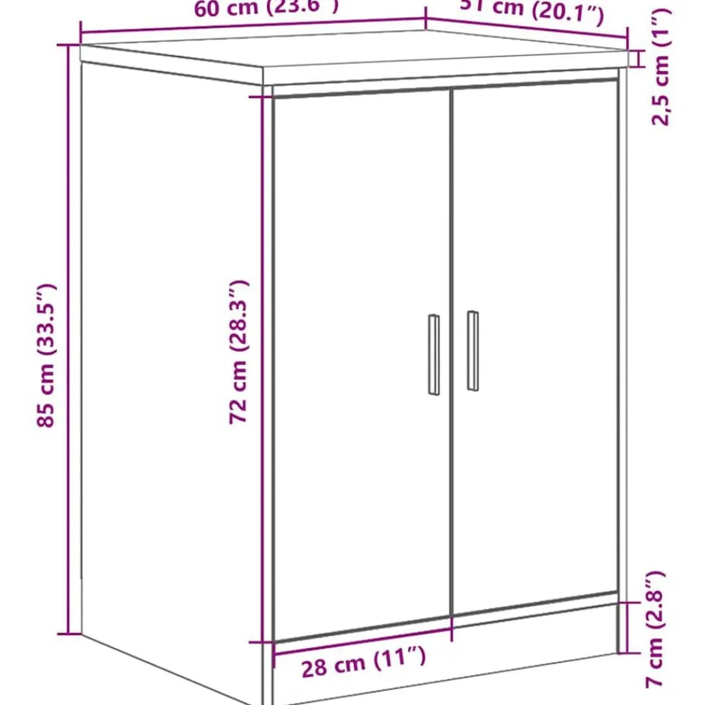 vidaXL Armario de almacenamiento para garaje 60x51x85 cm Roble Sonoma Discount