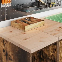 vidaXL Armario de almacenamiento para garaje 30x51x85 cm Roble ahumado Hot
