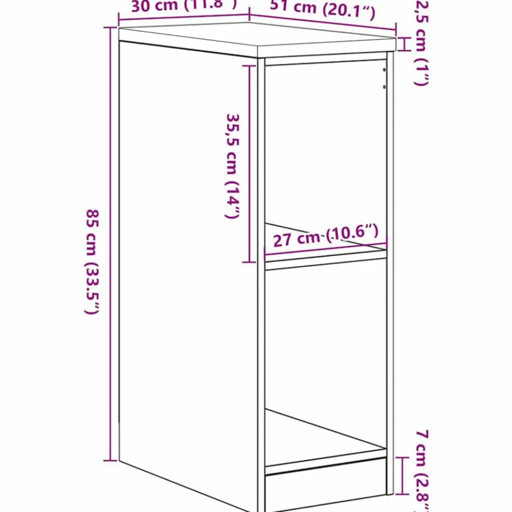 vidaXL Armario de almacenamiento para garaje 30x51x85 cm Roble ahumado Hot