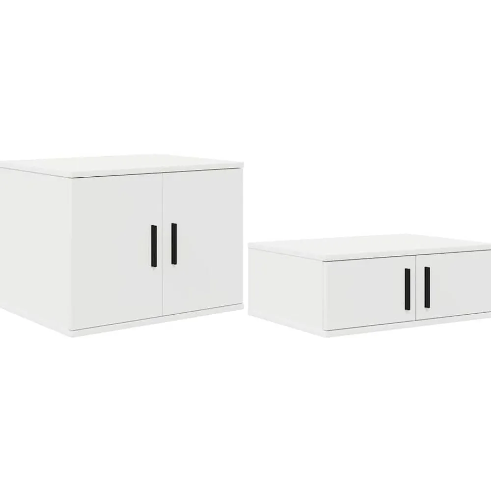 vidaXL Armario de almacenamiento 2 pcs 127 x 41 x 40 cm White Outlet