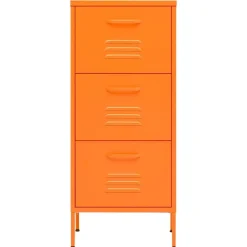 vidaXL Armario de almacenamiento acero 42,5x35x101,5 cm Naranja New