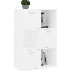 vidaXL Armario de almacenamiento madera contrachapada 60x29,5x90 cm Blanco New