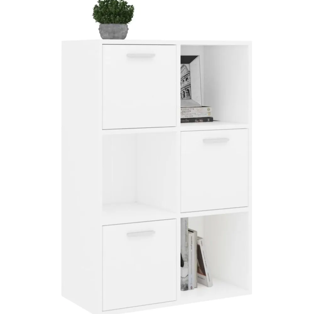 vidaXL Armario de almacenamiento madera contrachapada 60x29,5x90 cm Blanco New