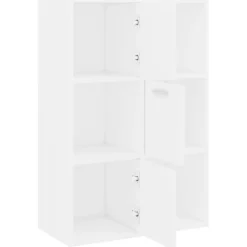 vidaXL Armario de almacenamiento madera contrachapada 60x29,5x90 cm Blanco New