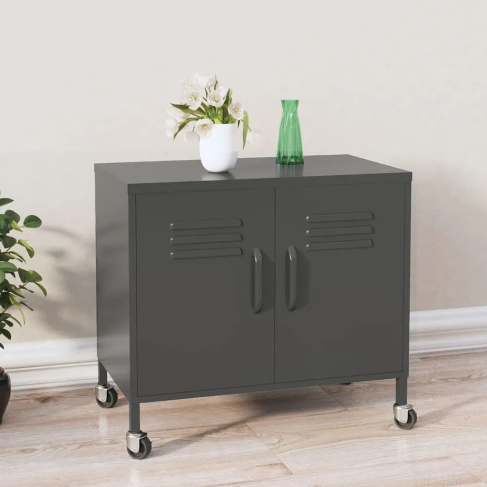 vidaXL Armario de almacenamiento acero gris 60x35x56 cm Antracita Clearance