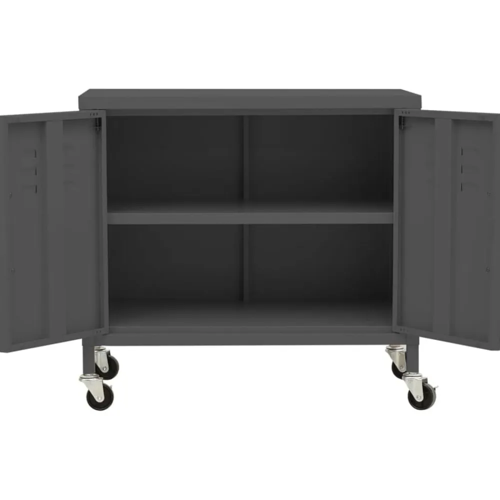 vidaXL Armario de almacenamiento acero gris 60x35x56 cm Antracita Clearance