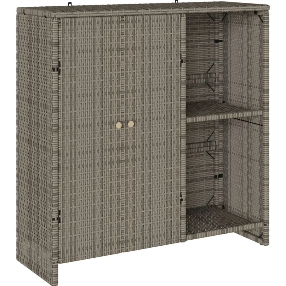 vidaXL Armario de almacenamiento 100 x 36 x 102 cm Ratán Gris Hot