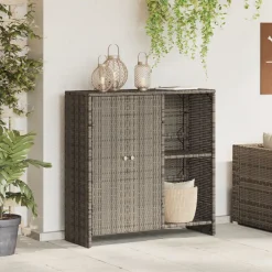 vidaXL Armario de almacenamiento 100 x 36 x 102 cm Ratán Gris Hot
