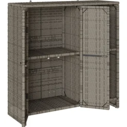 vidaXL Armario de almacenamiento 100 x 36 x 102 cm Ratán Gris Hot
